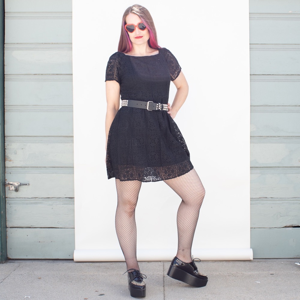 Black Lace Lined Dress